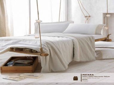 Eco Cotton Fitted Bed Linen  Set Patara-Cream