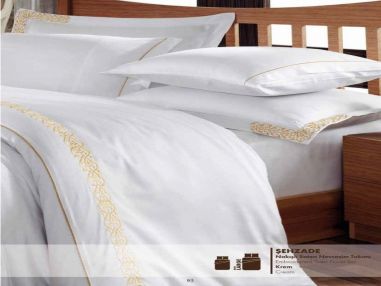 Eco Cotton Fitted Bed Linen Set Sehzade - Cream