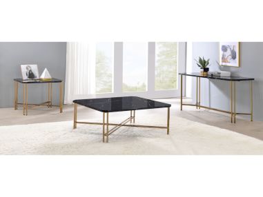 Meridien Daxton Faux Marble Cocktail Table Set (01xCT+01xET+01xSofa Table)