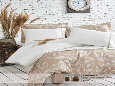 Eco Cotton Fitted Bed Linen  Set Carmina- Beige