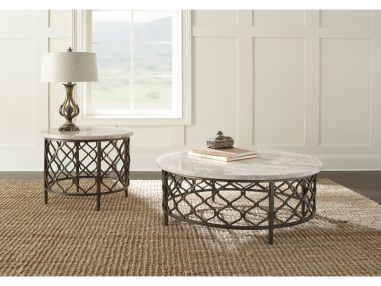 Meridien Roland Cocktail Table Set (01xCT + 01xTable Base+ 02xET + 02xET Top)