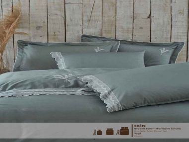 Eco Cotton Fitted Bed Linen  Set Ekin-Green